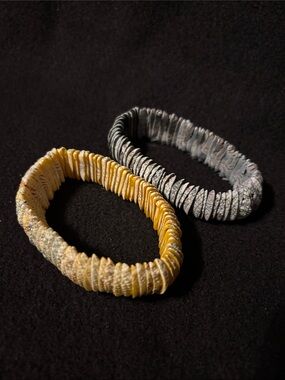 bohemian-style bracelets light gray and yellow